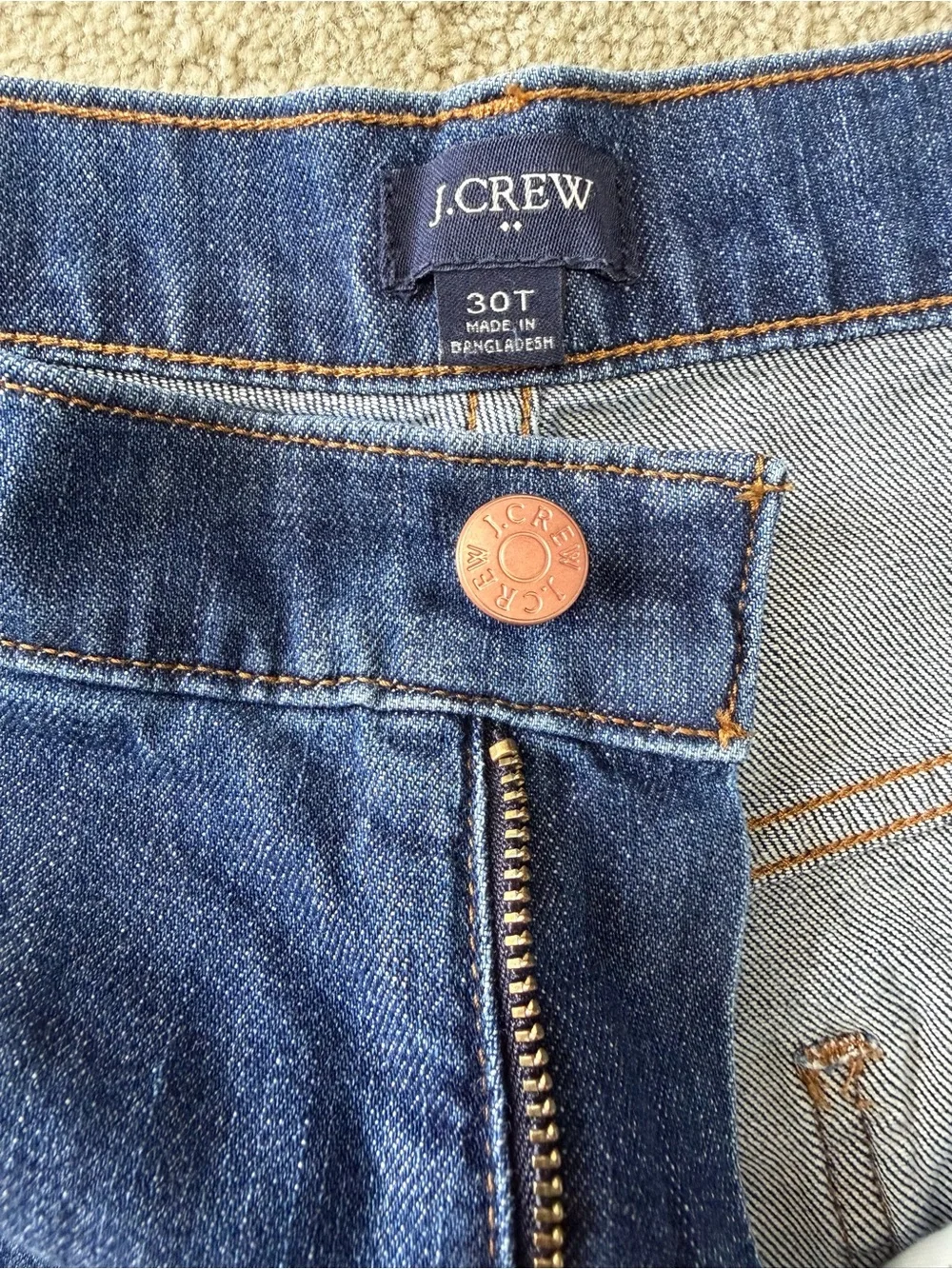 J.Crew Factory Denim Trouser Pant in Coastal Navy Wash Size 30 Tall VGUC - Picture 4 of 6
